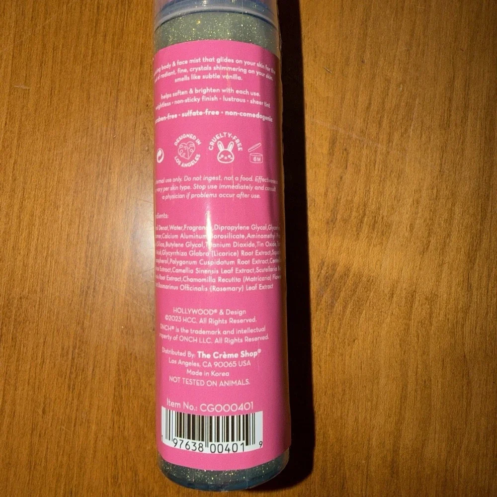 NEW The Crème Shop Crystal Glow‎ Moisturizing Shimmer Mist 3.38Fl Oz